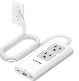 Cruise Approved Travel Power Strip with 3 USB Ports and 4 AC Outlets for Hotel and Cruise Ship