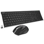 2.4G Wireless Keyboard And Mouse Combo Stainless Steel Ultra Slim Full Size Ke