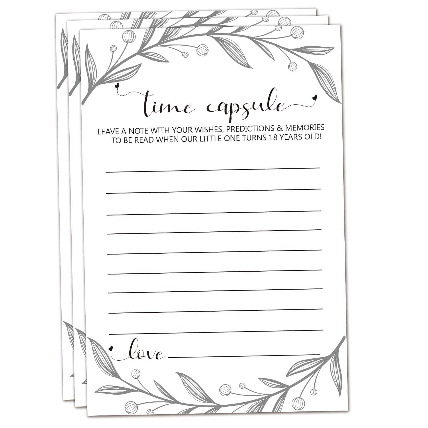 Time Capsule Cards For 1St Birthday Or Baby Shower Game Activity, Time Capsule Message Cards, Advice And Wishes Cards, Anniversary Card For Baby Shower Party Supplies