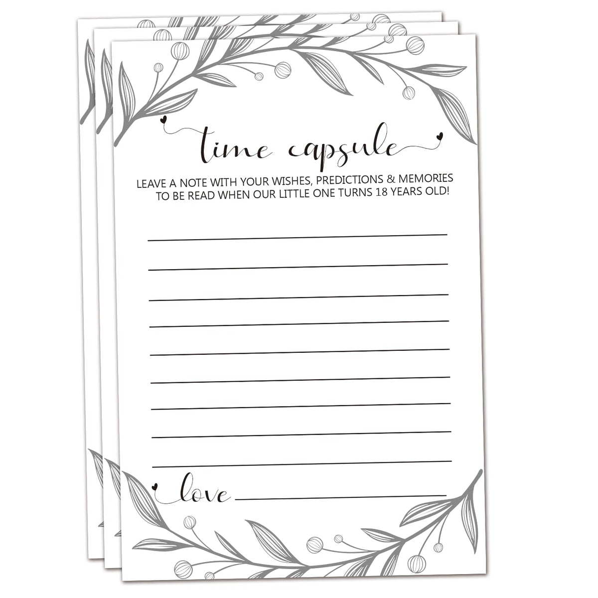 Time Capsule Cards For 1St Birthday Or Baby Shower Game Activity, Time Capsule Message Cards, Advice And Wishes Cards, Anniversary Card For Baby Shower Party Supplies