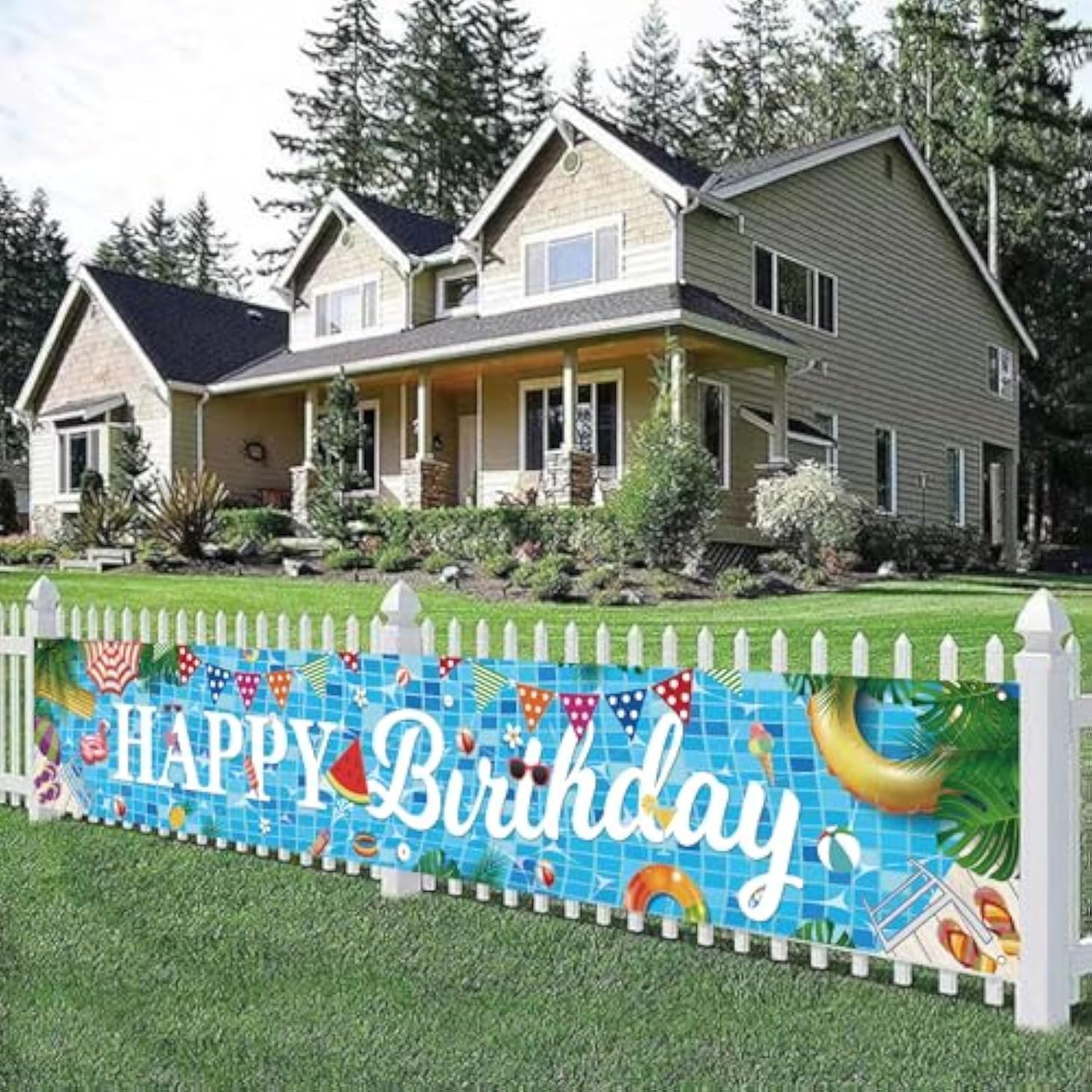 XL Pool Party Birthday Banner 118×20 — Fun Pool-Themed Birthday Decor