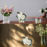 3Pcs Artificial Magnolia Flowers, 11 Inch,White Silk Artificial Magnolia Flowers Decoration Bouquet,L,For Wedding Party Home