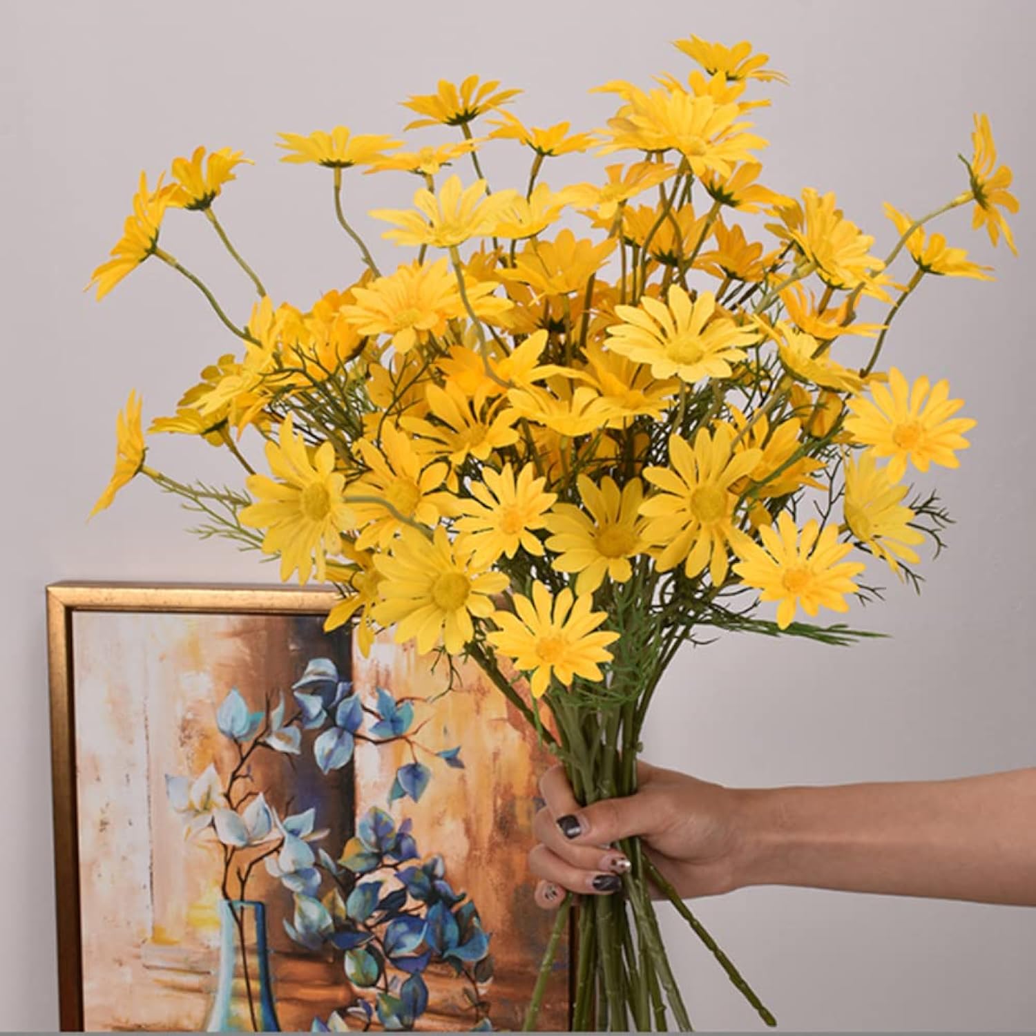 Artificial Flowers Daisy?10 Pcssilk Daisy?Uv-Resistant Maintenance-Free Artificial Flowers,For Flower Arrangements Home Wedding Decor?20.5 Inches ? (Yellow)