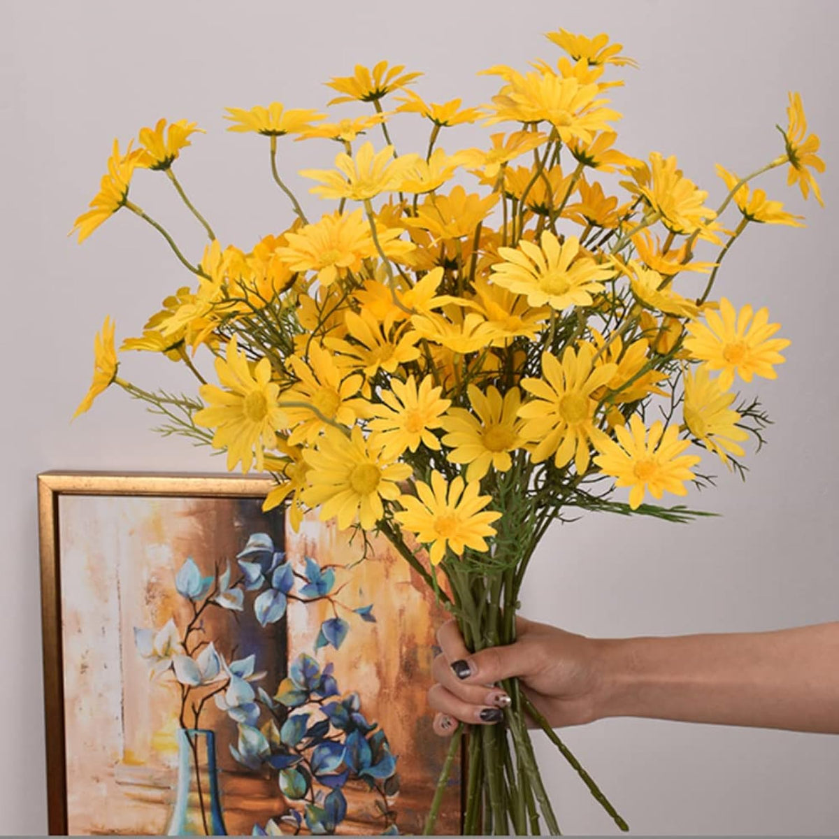 Artificial Flowers Daisy?10 Pcssilk Daisy?Uv-Resistant Maintenance-Free Artificial Flowers,For Flower Arrangements Home Wedding Decor?20.5 Inches ? (Yellow)