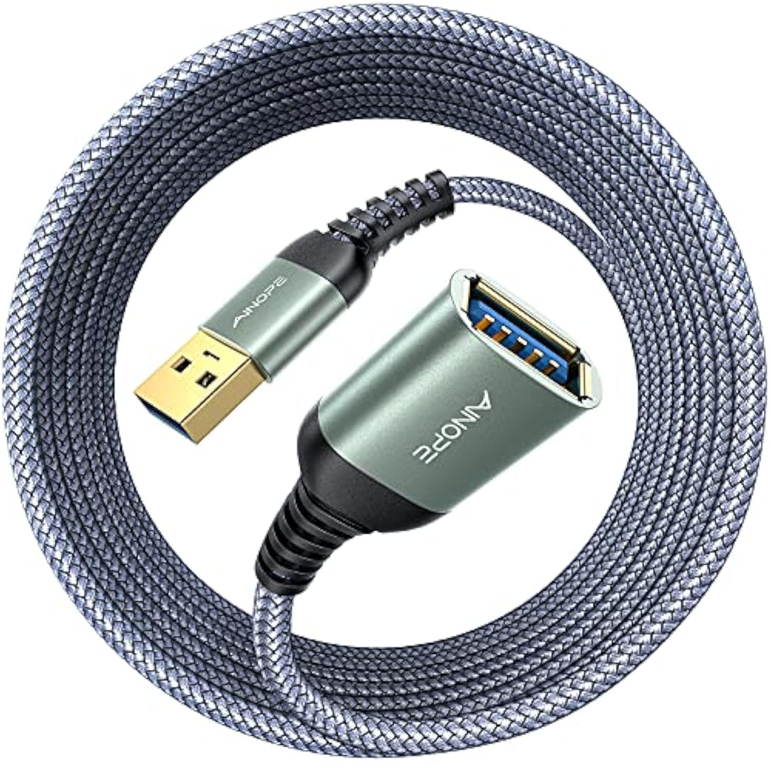 2 Pack 20Ft+20Ft Usb Extension Cable Type A Male To Female Usb 3.0 Extension C