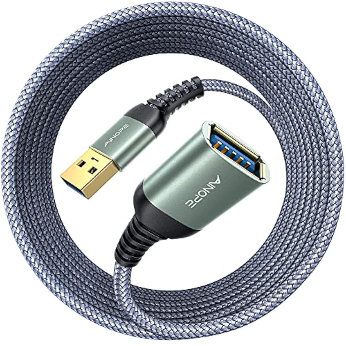 2 Pack 20Ft+20Ft Usb Extension Cable Type A Male To Female Usb 3.0 Extension C