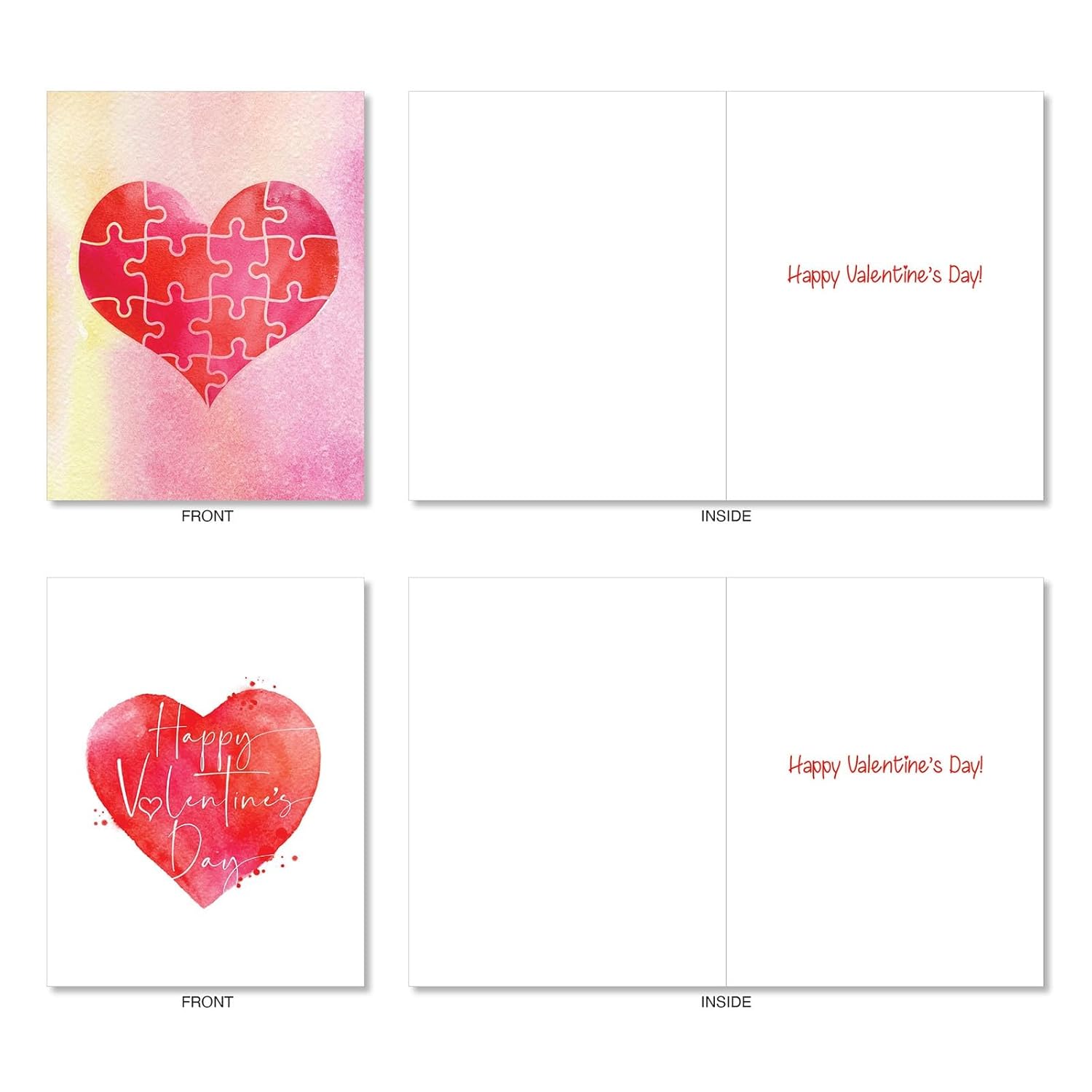 36 Assorted Valentine'S Day Notecards Boxed Set 4 X 5.12 Inch With Envelopes (6 Designs, 6 Each) Lots Of Hearts Am10973Vdg-B6X6