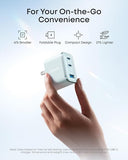 70W 3 Port USB C Fast Charger Block Compact Wall Charger with Cable Black