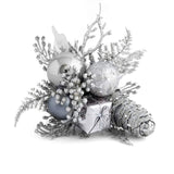 Artificial Plants 8" Christmas Tree Picks Silver Floral Spray Decorations 3 Pcs