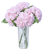 Pink Hydrangea Artificial Flowers - High-End 22.5Cm Oversized Heads (4Pcs) | Real-Touch Design | Perfect For Christmas, Weddings, Home Decor, Parties & Outdoor Use (Pink)