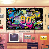 80S 90S Party Decorations: 80'S 90'S Party Bundle Includes Inflatable Radio Boombox And Mobile Phone, Backdrop, 55 Balloons, 80S 90S Supplies