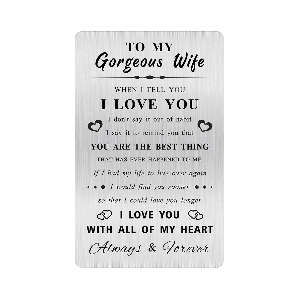Wife Valentines Gifts Card, Meaningful Birthday Card, My Wife Christmas Gifts From Husband, Mothers Day Present For Anniversary