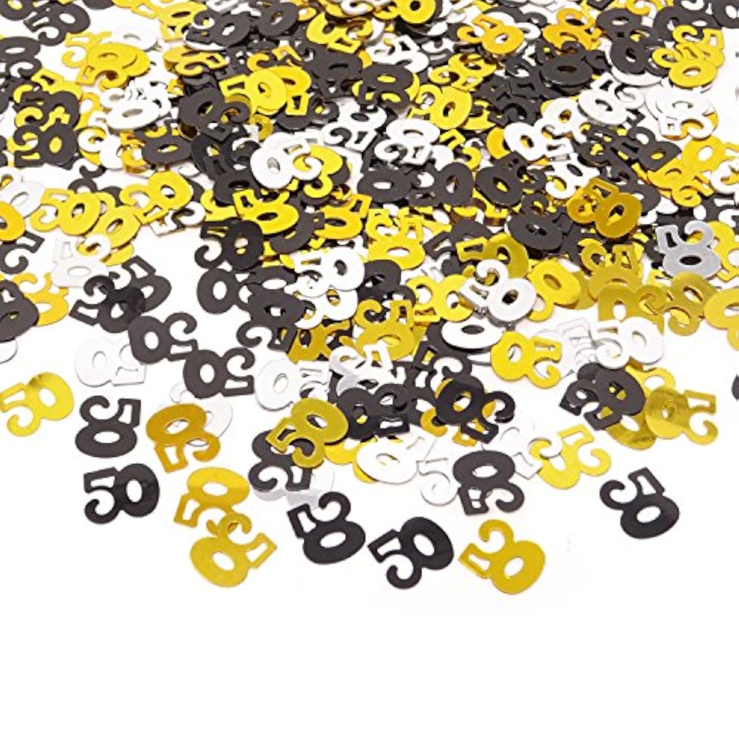 2100 Pieces 1.6Oz Double Sided Sparkly Number 50 Confetti For 50Th Birthday, 50Th Class Reunion, 50Th Wedding Anniversary,Etc (Mixed)"