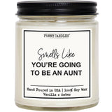 Funny Aunt Gift Candle | |“Smells Like You’Re Going To Be An Aunt” | Vanilla Sandalwood Scented Novelty Candle, New Auntie Pregnancy Announcement Gift For Sister, Best Friend