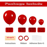 130Pcs Ruby Red Balloons Different Sizes 18" 12" 10" 5" Dark Red Latex Balloon Garland Arch Kit For Birthday Baby Shower Graduation Wedding Valentine'S Day Christmas Party Decorations