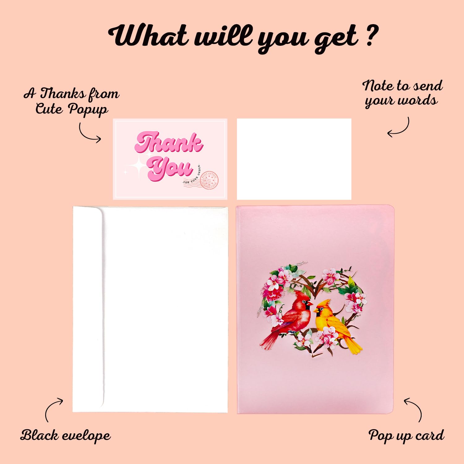 Anniversary Pop Up Card With Cardinal Couple Design