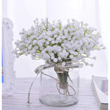 10Pcs 30 Bunches White Babys Breath Artificial Flowers Real Touch Fake Gypsophila Faux Plants For Wedding Garland Wreath Girl Crown Flower Bonquet Diy Flores Arrangement Table Décor Centerpiece