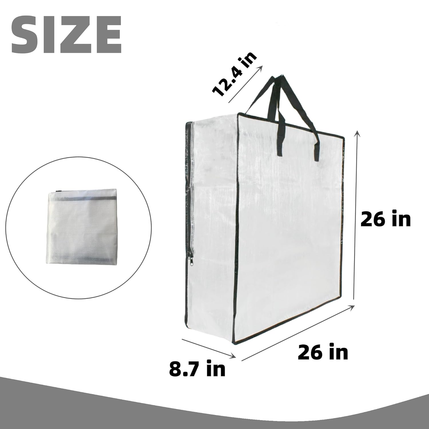 6 Pack Clear Storage Bags With Zipper And Handles, Blanket Bags For Closet Storage, Moving And Packing Supplies For College, Underbed Storage Organizer For Clothes Pillow Bedding Christmas Wreath
