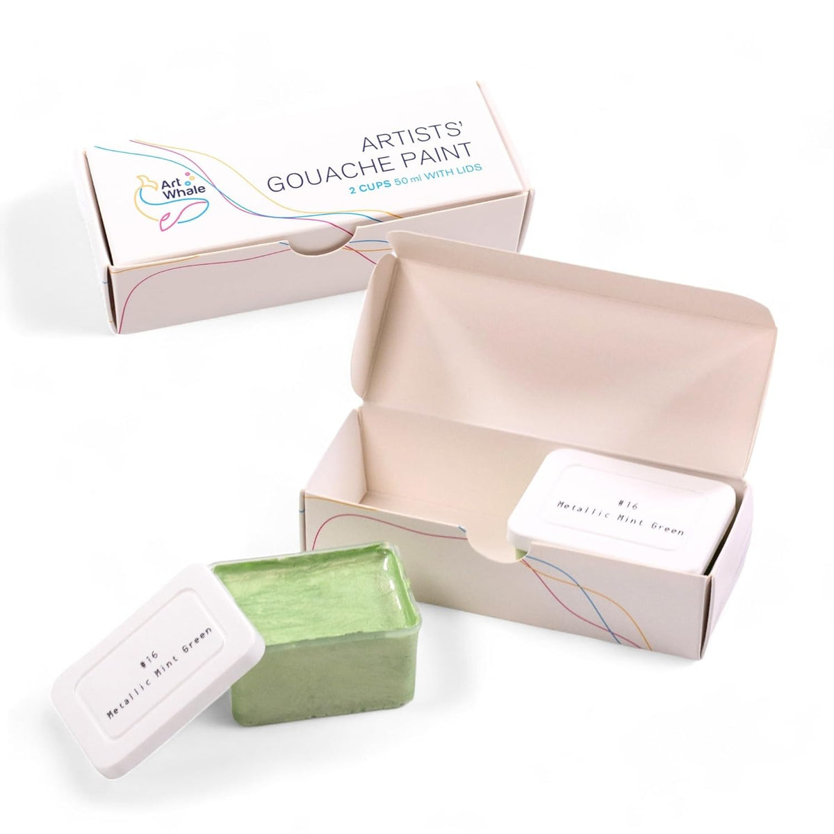 Gouache Metallic Mint Green Refills (50Ml/1.7Oz)|Intense Pigments, Easy Color Refill (2 Pcs.)