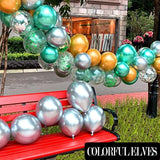12 Inch 100 Pcs Latex Metallic Chrome Balloons Helium Shiny Thicken Balloons Party Decoration (Silver)