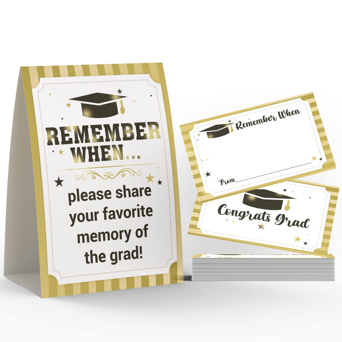 2025 Graduation Sign & Graduate Memory Card (1+25 Pk), Remember When... Please Share Your Favorite Memory Of The Grad, Graduation Party, Sorority Event Decoration Supplies(Jyc17)