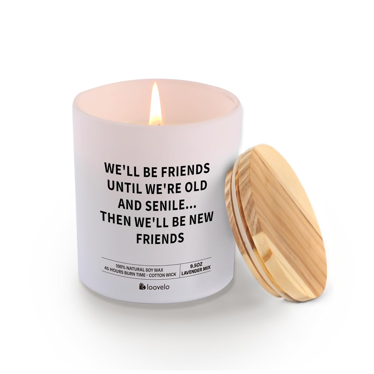 We’Ll Be Friends Until We’Re Old And Senile Friendship Gift For Friends Girlfriends Sisters Best Friends Appreciation Gifts Scented Candle Home Office Jar Candle Floral Lavender Scent Soy Wax 9.5 Oz