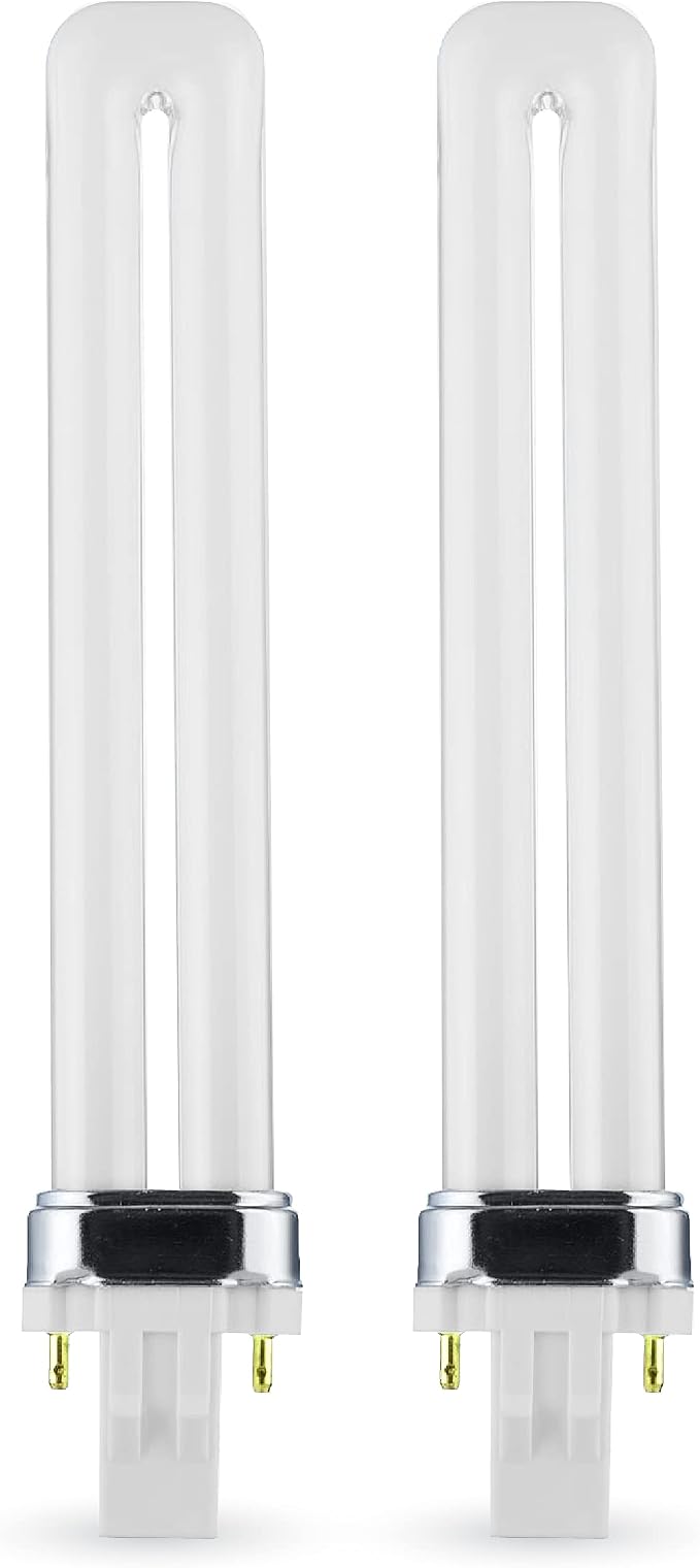 GX23 CFL Light Bulbs 2 Pack 13W 4100K Cool White 2 Pin Plug In Fluorescent Replacement