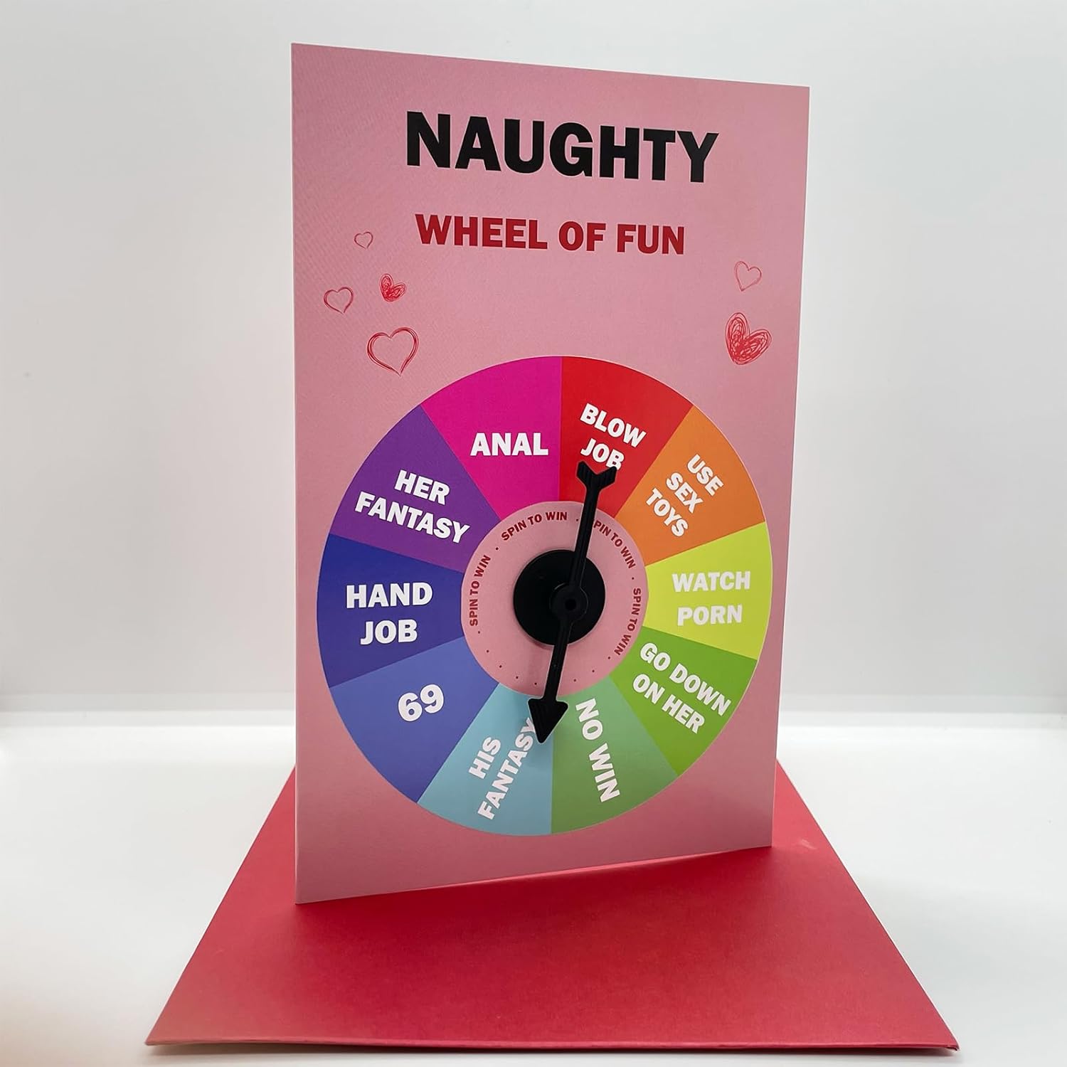 Naughty Card For Him, Wheel Of Fun Card, Anniversary/Birthday/Valentine’S Day Gift For Him, With Envelope