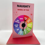 Naughty Card For Him, Wheel Of Fun Card, Anniversary/Birthday/Valentine’S Day Gift For Him, With Envelope