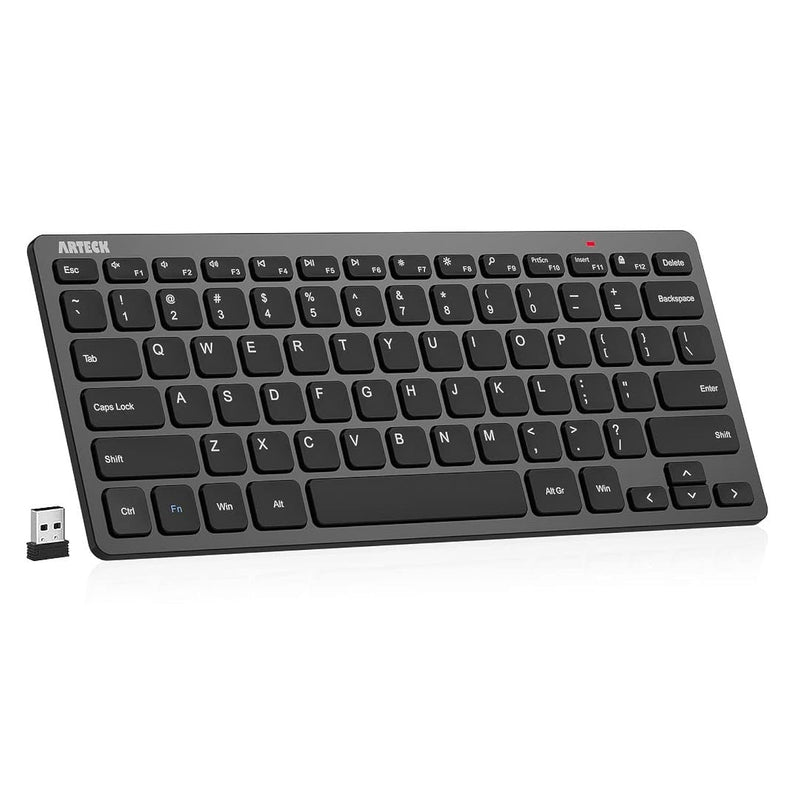 2.4G Wireless Keyboard Ultra Slim And Compact Keyboard With Media Hotkeys For