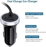 3.4A USB-C Car Charger with 3ft Cable for Samsung, LG, Moto, Google Pixel