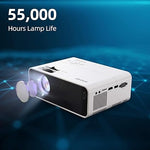 1080P HD Mini Projector, 7500L, Portable LED, TV Stick/Laptop/PC Compatible