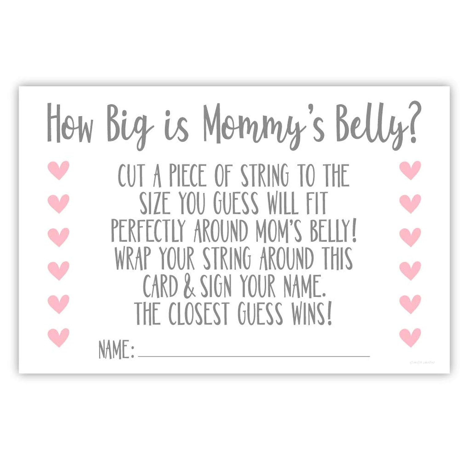 How Big Is Mommy’S Belly (50 Count) - Measure Mom’S Belly Baby Shower Game