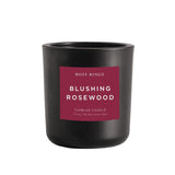 Blushing Rosewood Matte Black Glass Tumbler Candle | Aromatherapy Long Lasting Luxury Home Fragrance Gifts Notes Of Amber, Cedarwood, Oud, Rose, & Red Peony 50 Hr Burn Time 3.7" H (Boxed)