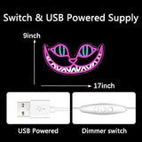 Cheshire Cat Neon Sign Alice in Wonderland LED Wall Light Dimmable Bedroom Man Cave Decor