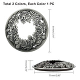 2 Pack Candle Topper Leaf Pine Candle Topper Shade Jar Lid Shade Sleeves For Jar Candles - Help Candles Melt Evenly And Look Great, 3.19 In Diameter(Antique Bronze & Antique Silver)