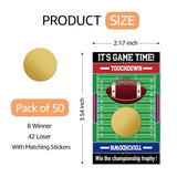 50Pcs It'S Game Time Funny Scratch Off Game, Rugby Football Scratch Cards For Birthday Party, Rugby Themed Baby Shower Party Supplies, Raffle Tickets Lottery Activity For Football Lovers