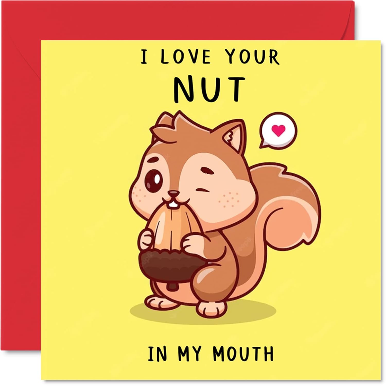 Rude Naughty Valentine'S Day Card For Husband Boyfriend Partner - Your Nut - Funny Anniversary Anniversary Card For Men Him, 5.7 X 5.7 Inch Offensive Banter Birthday Greeting Cards For Fiance