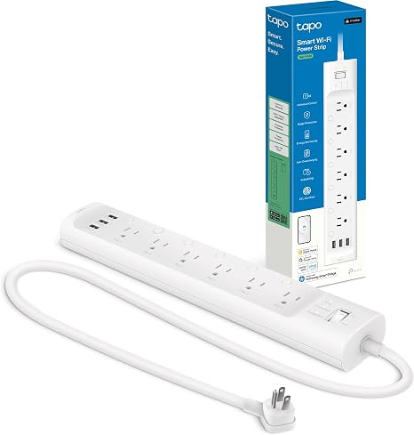 Smart WiFi Power Strip Matter Compatible 6 Outlets 3 USB Ports Energy Monitoring Surge Protector