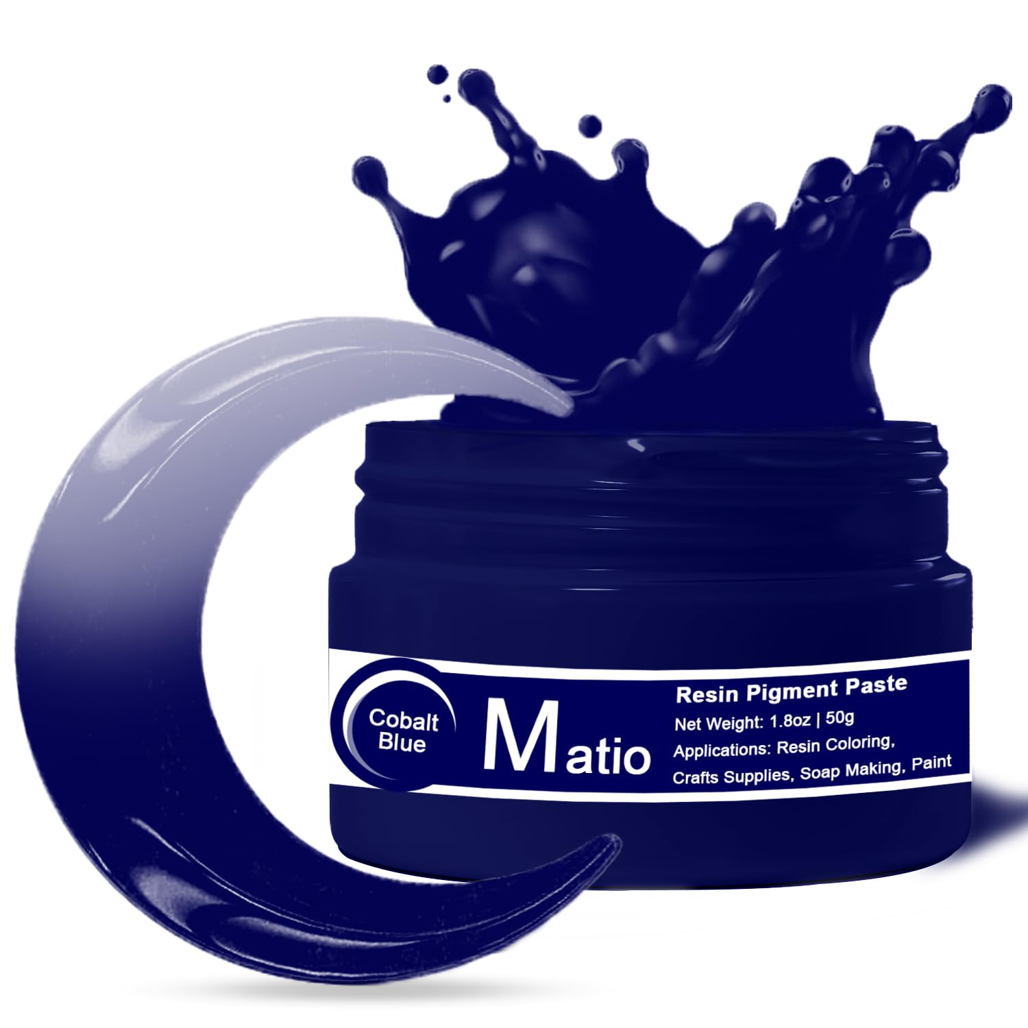 Cobalt Blue Resin Pigment Paste, 1.8Oz/50G Resin Color Pigment Dye Opaque Epoxy Resin Tint Higher Concentrated Colorant For Resin Crafts Coloring, Tumbler, Paint, Jewelry,3D Flower Resin Coaster