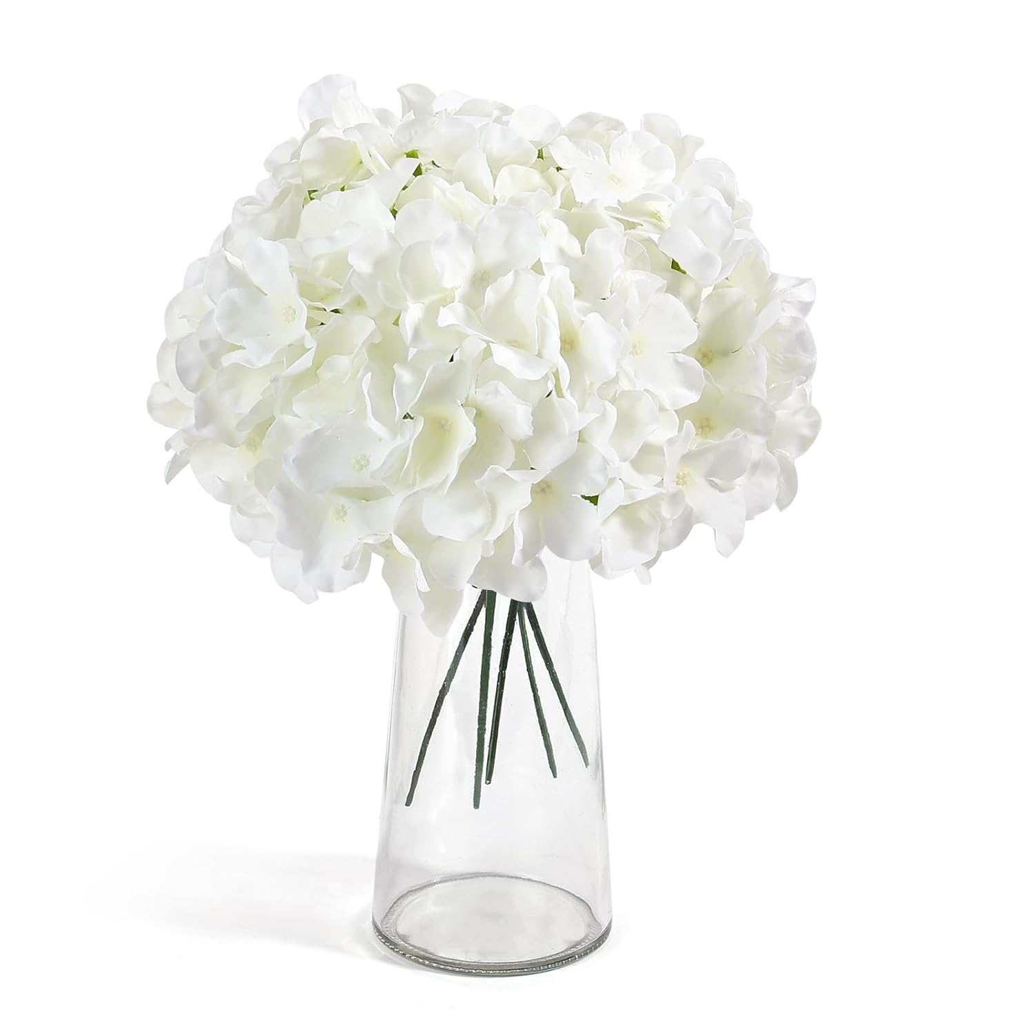 46 Pcs Hydrangea Artificial Flowers Silk Hydrangea Heads With Stems, Ivory Artificial Hydrangea Flowers For Diy Wedding Centerpiece, Garden, Home, Party, Baby Shower Decor