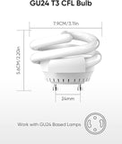 13W T3 Spiral GU24 CFL Light Bulbs 2700K Soft White 1000 Lumens 2-Prong Twist Lock 2 Pack