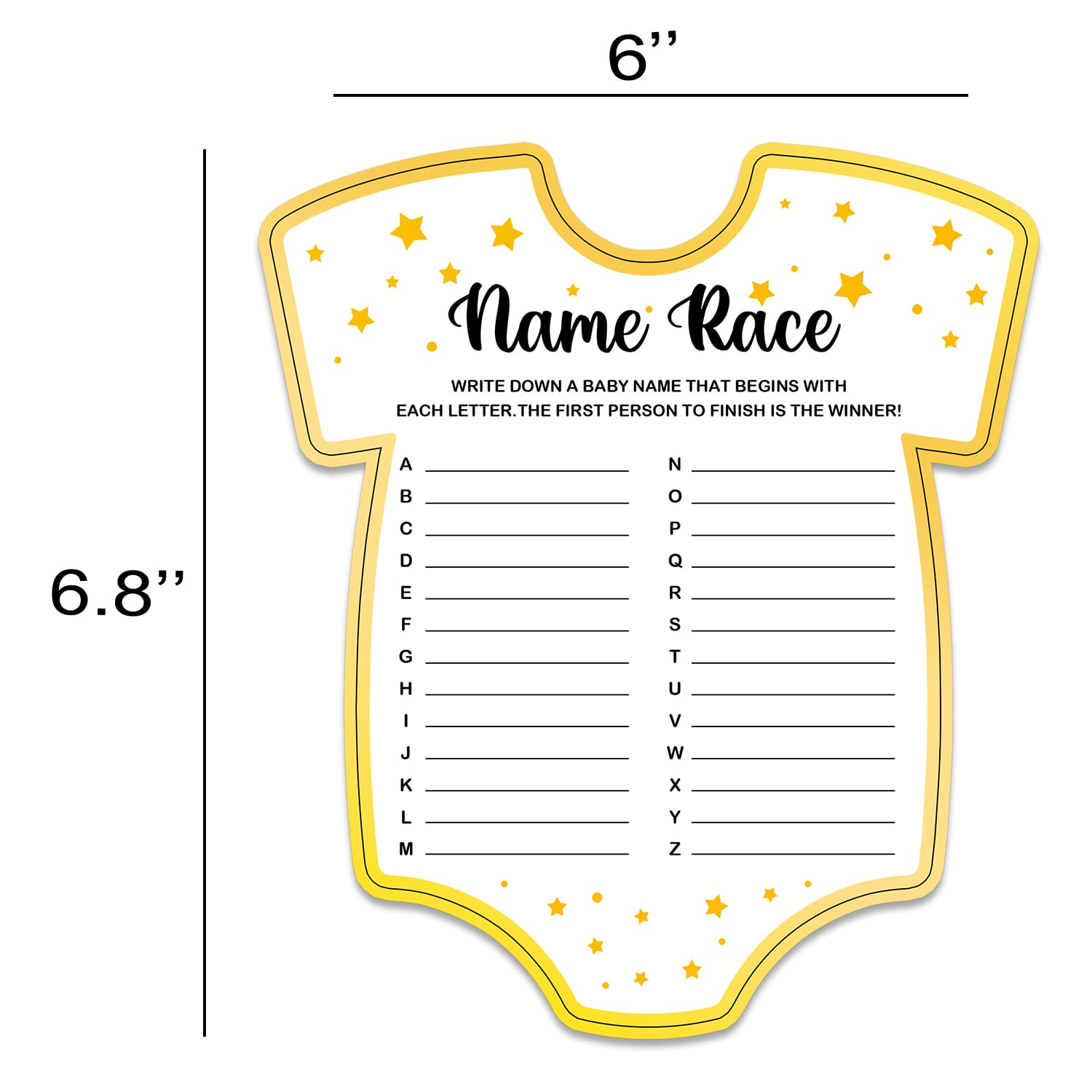 Baby Shower Games, Name Race Game Cards, Fun Baby Shower Party Games Supplies & Activities, Gender Reveal Games For Guests, Baby Shower Ideas, Set Of 30 Cards