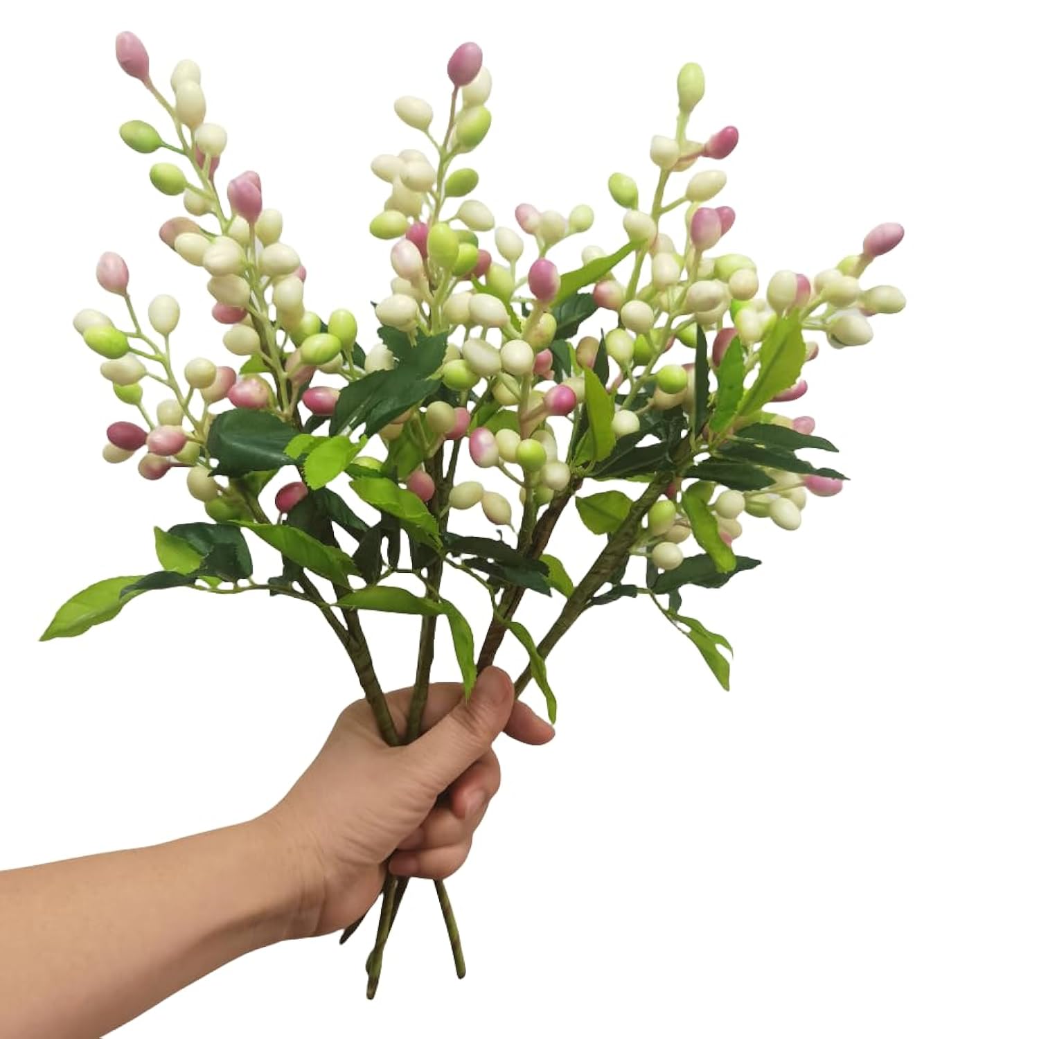 4 Pcs Fake Berries,Artificial Berry Stems,Artificial Blueberries,Fall Picks Fall Decorations For Home Decor Wedding Bouquet Christmas Table Centerpieces Floral Arrangement (White Purple)