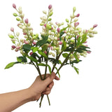 4 Pcs Fake Berries,Artificial Berry Stems,Artificial Blueberries,Fall Picks Fall Decorations For Home Decor Wedding Bouquet Christmas Table Centerpieces Floral Arrangement (White Purple)