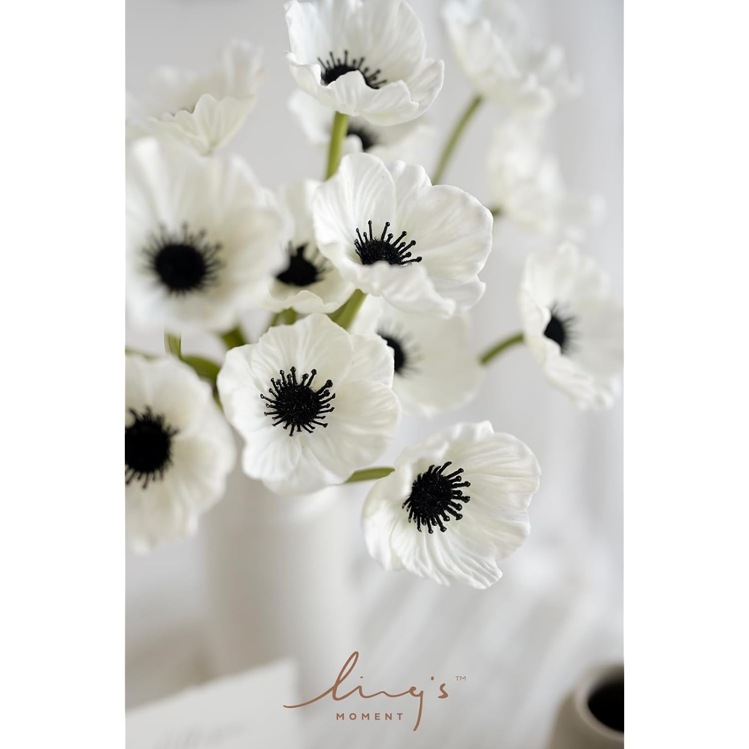 Poppy Flowers Artificial, Faux Silk Poppies For Diy Bouquet, Bulk Fake Wedding Filler Flowers For Centerpieces Arrangements Bridal Shower Decorations, White