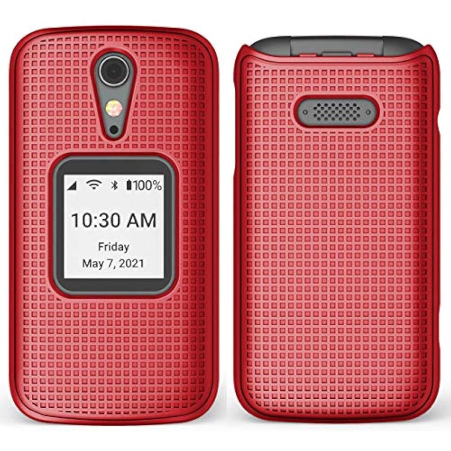 Nakedcellphone Grid Series for Jitterbug Flip 2 Phone Case - Red