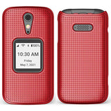 Nakedcellphone Case For Jitterbug Flip2, [Red] Protective Snapon Hard Shell Cover [Grid Texture] For Jitterbug Flip 2 Phone (Aka Lively Flip) (4053Sj7)