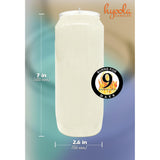 9 Day Prayer Candles 7" Tall Pillar Candles For Religious, Memorial, Party Decor, Vigil And Emergency Use - Vegetable Oil Wax In Plastic Jar Container, White (1 Pack)