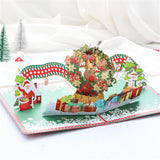 Pop Up Christmas Card 3D Christmas Wreath Greeting Cards With Envelopes
